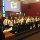 Whitefish Christian Academy Photo - Our classical teaching methods include sound-offs. These are often performed in Friday morning chapel services.